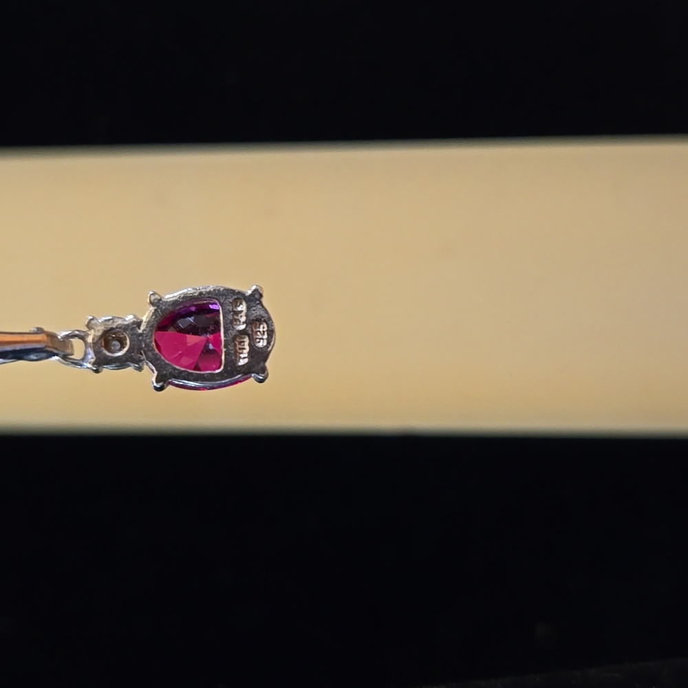 Ruby/Diamond Accent Drop Earrings - image 4